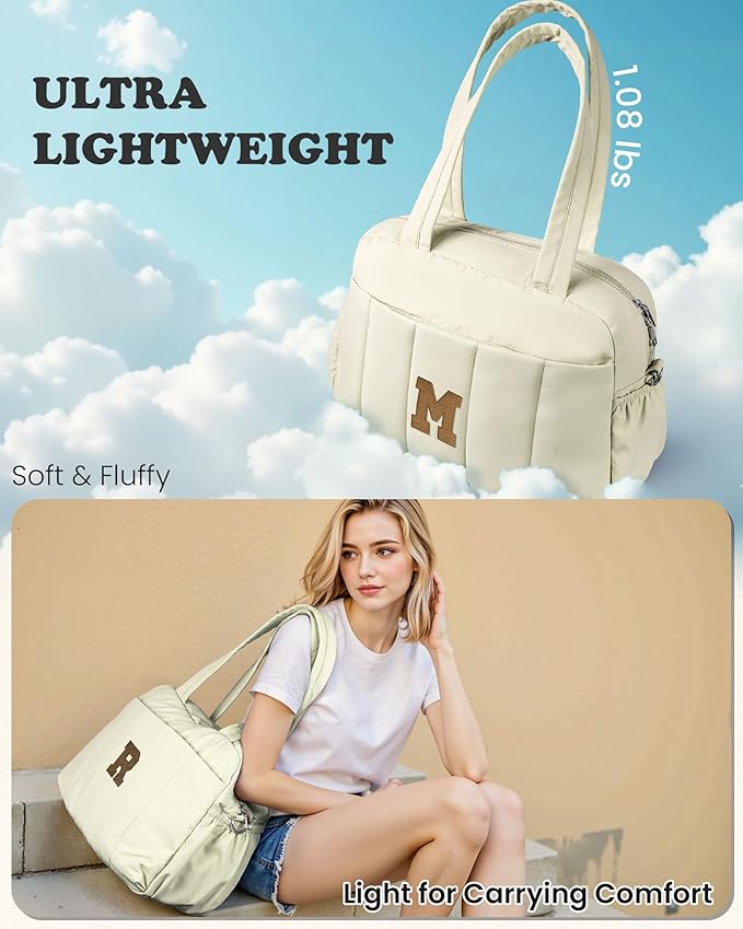 10 Year Old Girl Gifts-Duffle Bag for Travel Women, Travel Bags，Monogram Gifts-Initial Overnight Bag with Wet Pocket，Lightweight Weekender Bags Personalized Gym Tote with Makeup Pouch