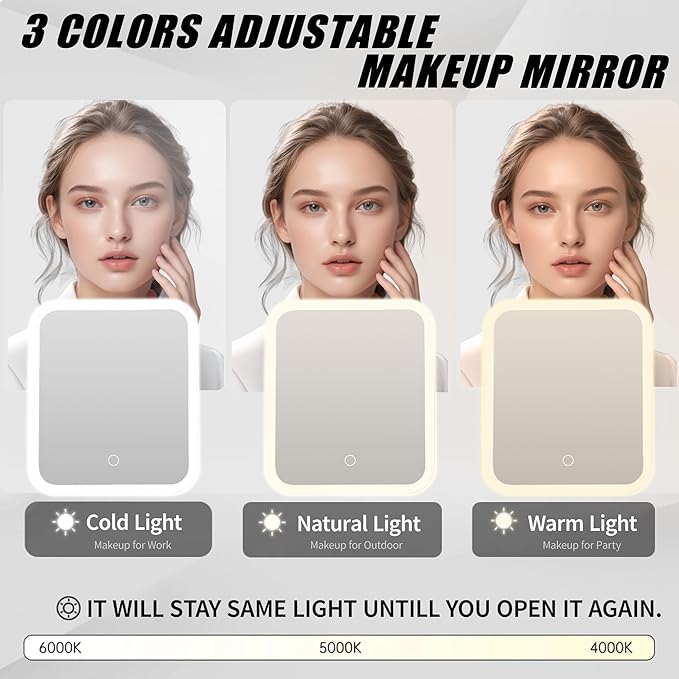 Travel Makeup Bag with LED Mirror – Waterproof Cosmetic Train Case with Adjustable Dividers, Portable Makeup Organizer and Toiletry Bag for Women, Pink Teens & Girls Gift