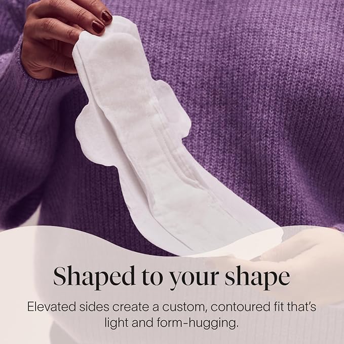 Cora Super Pads with Wings, Made-to-Move, Organic Cotton Topsheet Ultra Thin Feminine Care Pads for Women, Soft, Comfortable & Breathable Menstrual Pad, Regular Absorbency, Unscented, 34 Count