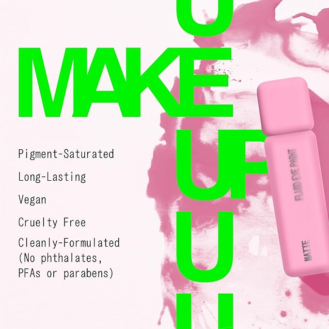 about-face Matte Fluid Eye Paint On Pointe – High-Pigment Liquid Eyeshadow, Long-Lasting, No-Budge Matte Finish, Vegan & Cruelty-Free (Baby Pink)