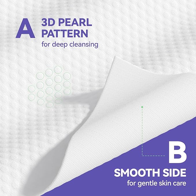 Disposable Face Towels, 10"×12" XL Face Towelette Disposable, Soft Makeup Remover Dry Wipes, Thick Facial Tissue for Women Cleansing, Skin Care, 50 Count (4 Pack)