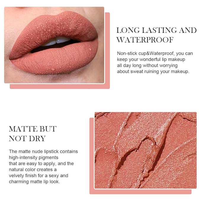 BINGBRUSH Crayon Matte Longwear Lipstick Pack Set,Moisture Smooth Color Stick Ultimate Lip Crayon for Makeup Collection - Waterproof Velvet Lipgloss (05#, 1 Count (Pack of 1))