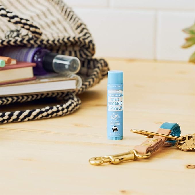 Dr. Bronner’s Organic Lip Balm 6-Pack (.15oz) Natural, Moisturizing, Petroleum-Free Lip Moisturizer with Beeswax & Avocado Oil for Dry Lips, Men & Women - Unscented