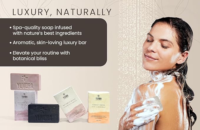 Handmade Women’s Body Soaps 5 OZ Pack of 4 – Long-Lasting Natural Bar Soap – Luxurious Aromatherapy Scents – Moisturizing Herbal Skincare – Gift Set – The Pure Balance