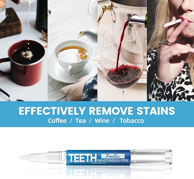 Teeth Whitening Pen 4+1(5 Pack), 70+ Treatments, Use Twice a Day Up to 1-6 Shade Whiter in 1-2 Weeks, 4 Whitening Pens plus 1 Desensitizing Pen, Effective, Painless and Enamel Safe Teeth Whitening Gel