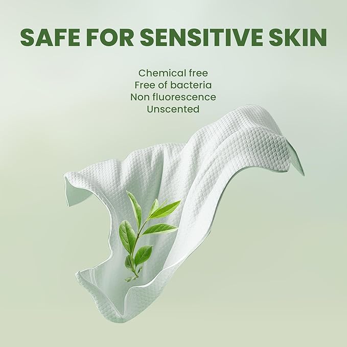 Ourmed Life Face Towels - Versatile Disposable Biodegradable Cloths for Sensitive Skin | Lint-Free Facial Towel for Cleansing, Skincare, Makeup Removal & Dry Wipes, 600 Count