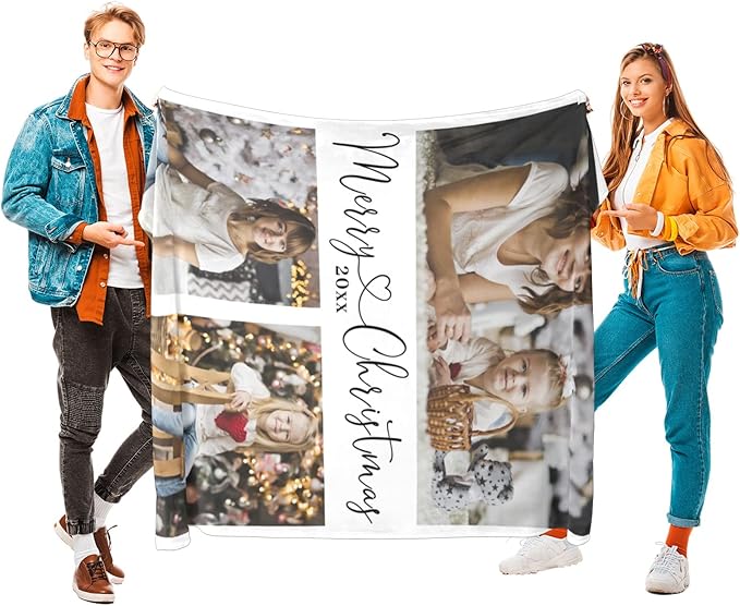 Custom Blanket with Photos, Personalized Photo Blankets Using My Own Photos, Customized Blankets with Pictures, Personalized Gifts for Birthday, Anniversary