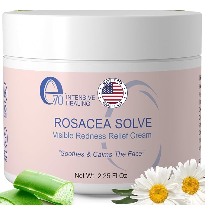 Rosacea Treatment for Face Skincare Cream for Women & Men (Pack of 1) - Gentle Moisturizer Redness Reducing Skin Care - with Aloe Vera & Hyaluronic Acid - Day-Night, Made in USA (2.25 fl. oz.)