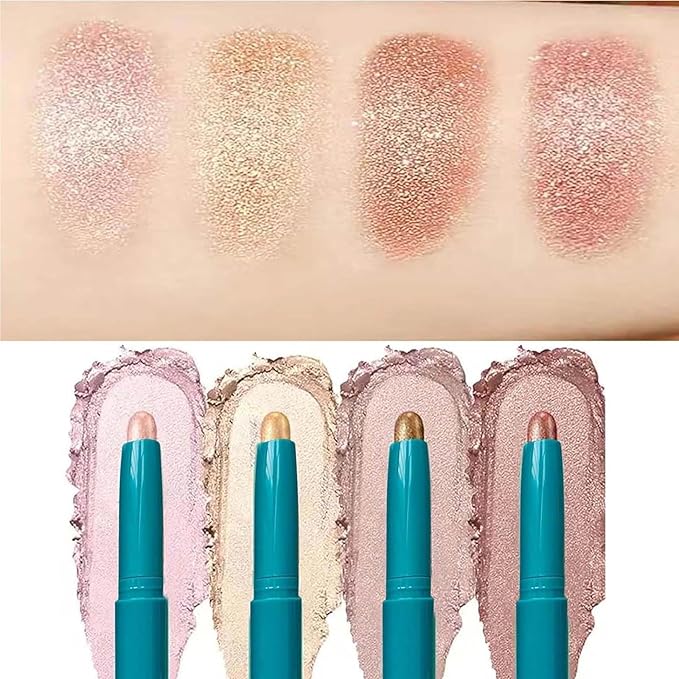 Eyeshadow Stick Eye Brightener Eyeliner Pencil Cream Shimmer Glitter Smooth Shadow Nude Primer Highlighter Natural Waterproof Long Lasting Soft Pink # 01