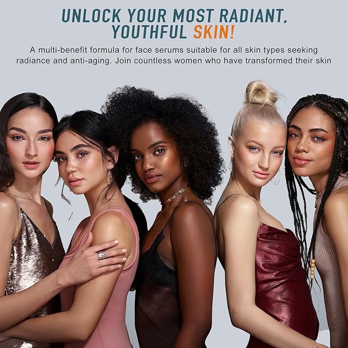 Vitamin C Serum for face with Hyaluronic Acid,Tri-Peptide Anti-Aging Facial Treatment for Mature Skin, Dark Spot Removal, Wrinkle Reduction, Firming, collagen-hydrating,antioxidant formula, 1 fl.oz