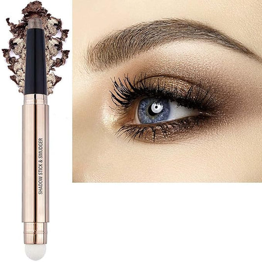 Dark Brown Eyeshadow Stick Makeup, Highlighter Matte Cream Eye Shadow Pencil, Waterproof Hypoallergenic Long Lasting Crayon, Glitter Primer Palette Shimmer Eyeliner Pen