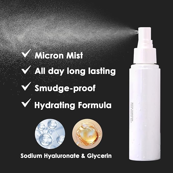 2PCS Makeup Setting Spray Set for Face, Weightless Long Lasting Waterproof Fixing Makeup Setting Face Spray, Smudge-proof, Hydrating & Refreshing Setting Spray(E)