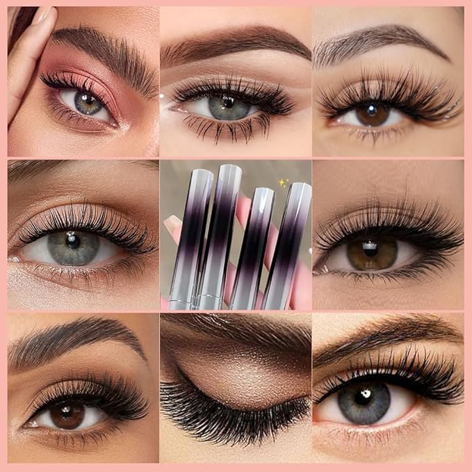 Iron Wand Mascara, 2026 Upgrade Long Lasting Curl Brushless Metal Wand Mascaras Waterproof Tubing Mascara, 3D Curling Eyelash Iron Mascaras for Natural Curling with No Flaking (Brown,2pcs)