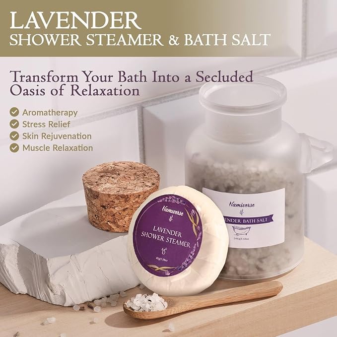 Lavender Bath Set for Women, Birthday Basket for Female, Mom, Sis, Girlfriend, and Best Friends, Spa Gifts Baskets for Women- Relaxation Present for female Friend