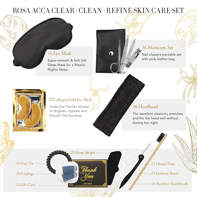 Skin Care Set, 28pcs Body & Facial Kit Gifts for Women & Men includes Face Cream, Bath Oil, Scented Candle, Hyaluronic Acid Face Serum, Facial Skin Care Set, Bath & Body Set, Birthday, Christmas