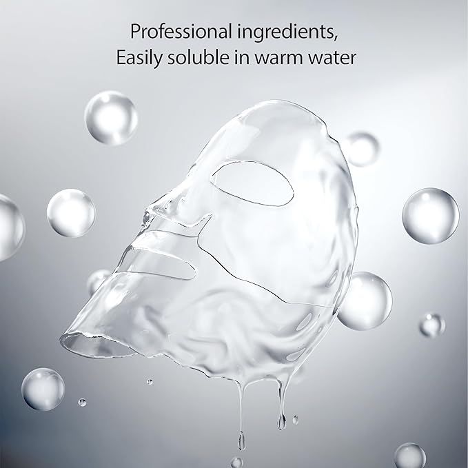 Collagen Face Mask - 80,000ppm Marine Hydrolyzed Collagen & Hyaluronic Acid | Overnight Hydration Gel Sheet for Deep Moisture | Gentle Formula, Safe for Sensitive Skin