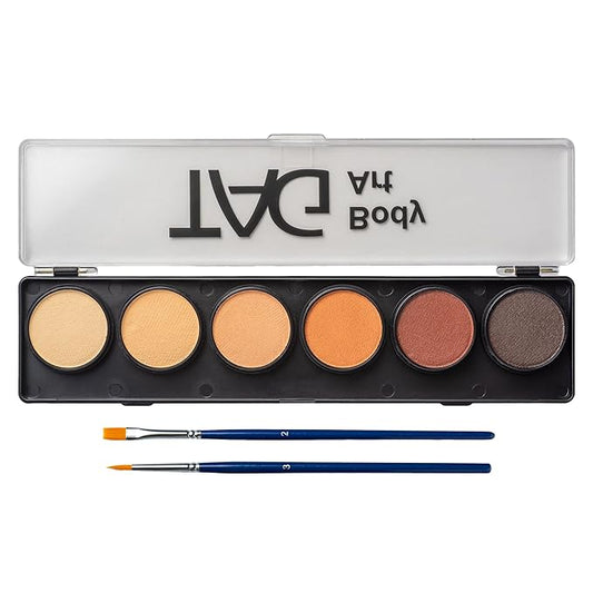 TAG Professional Face & Body Paint Skin Tone Palette 6 x 10g, Non Toxic, Hypoallergenic, Easy to Wash, Ideal for Kids Parties, Halloween, Cosplay and Festivals