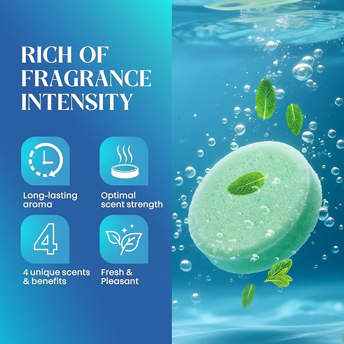 Shower Steamers Aromatherapy, Birthday Gifts for Men Teen, Stocking Stuffers White Elephant Christmas Gift for Adults, Natural Essential Oils Bath Bombs Relaxation SPA – 15 Tablets