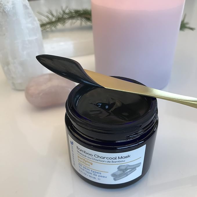 Blue Beautifly Bamboo Activated Charcoal Face Mask - Draws out Excess Oils, Dirt, Toxins, and Impurities - No Synthetic Additives or Fragrances -Combats Acne and Breakouts - 2 fl oz