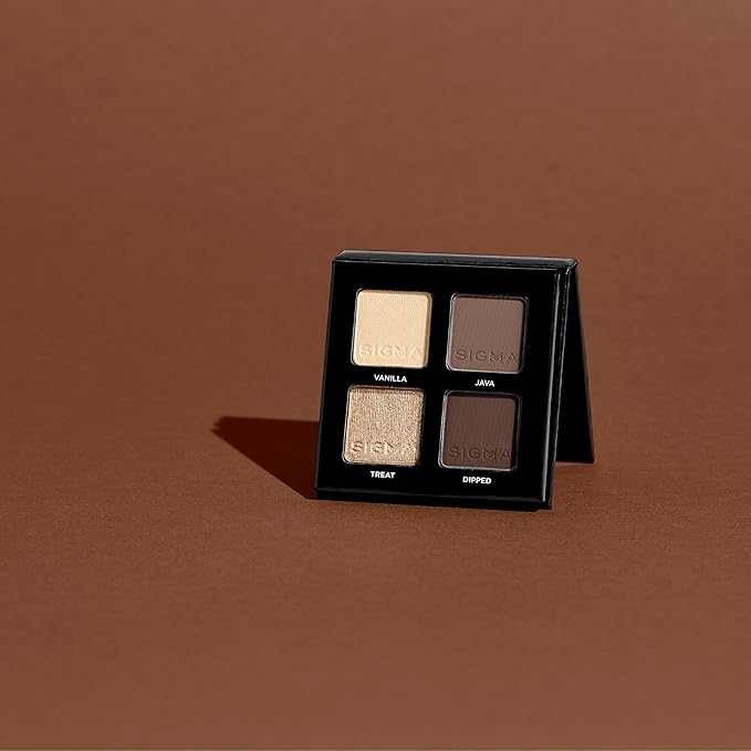 Sigma Beauty Quad Eyeshadow Palette – Makeup Eyeshadow Quad with a Buttery Soft Formula and Buildable, Blendable Shades for a Flawless Eye Look, Designed for All Day Wear (Tiramisu)