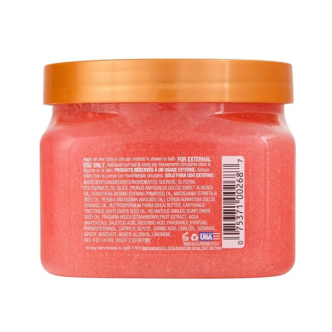 Tree Hut Strawberry Shea Sugar Scrub, Exfoliating, Hydrating & Moisturizing Body Scrub with Shea Butter & Nourishing Essential Oils, Smooth & Soften Skin, 18 oz