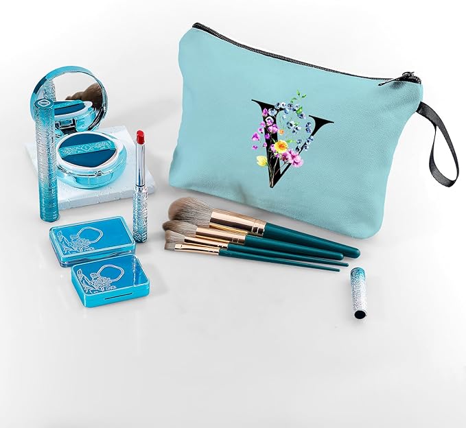 SEAMOON Maid of Honor Friendship Birthday Gifts for Women Her Aunt Sister Bridesmaid Coworkers Bride Personalized Makeup Cosmetic bag with Mirror Mothers Day Christmas Graduation V