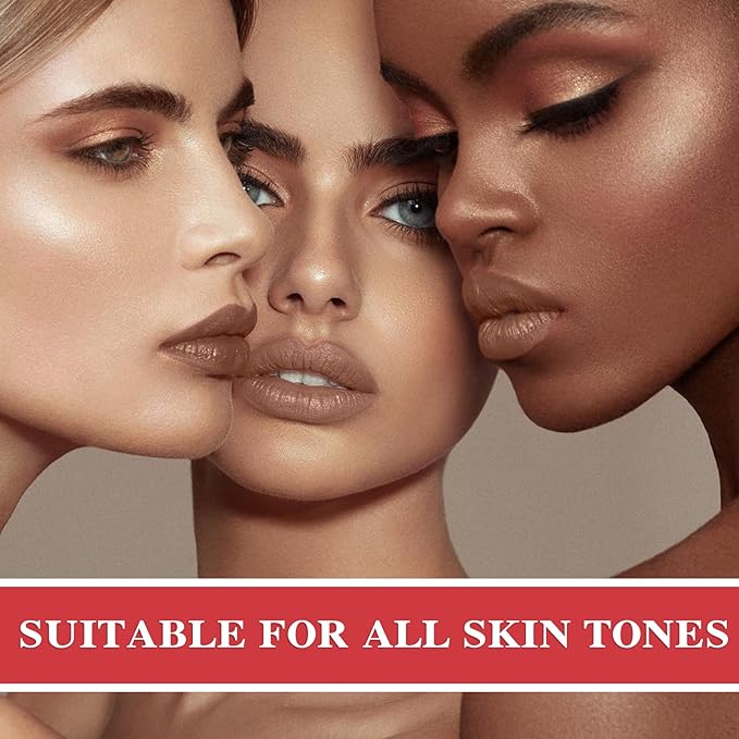 Matte Nude Lipstick,Paper Tube Lipsticks for Women,Bold & Intense Colors,Non-Stick Cup Not Fade Silky Smooth Velvet Lipgloss Set Lip Stick Matte Lipstick Lip Makeup Gifts(Nude)