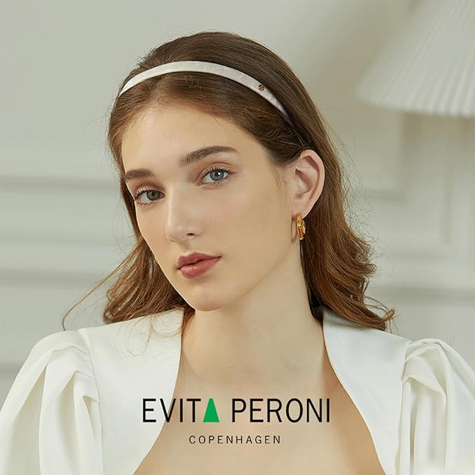 EVITA PERONI Hair Band for Eyewear: No Pressure, No Headache, Comfortable Thin Non-Slip Headbands for Women's Hair-White