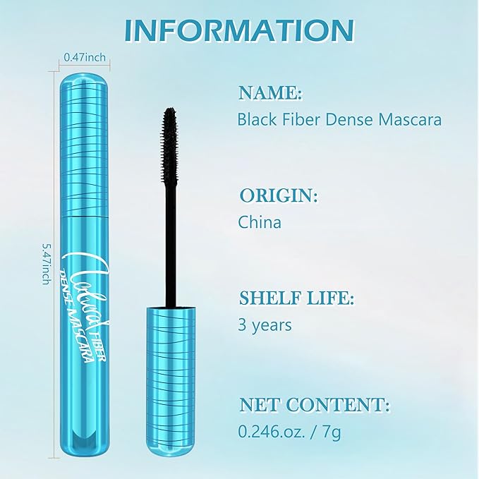 Mascara for Older Women 60 Plus, Waterproof Lengthening Mascara for Seniors with Thinning Lashes, Prime Máscara Black Volume and Length, Long Stay, Tube Hypoallergenic Máscara for Sensitive Eyes-2pc