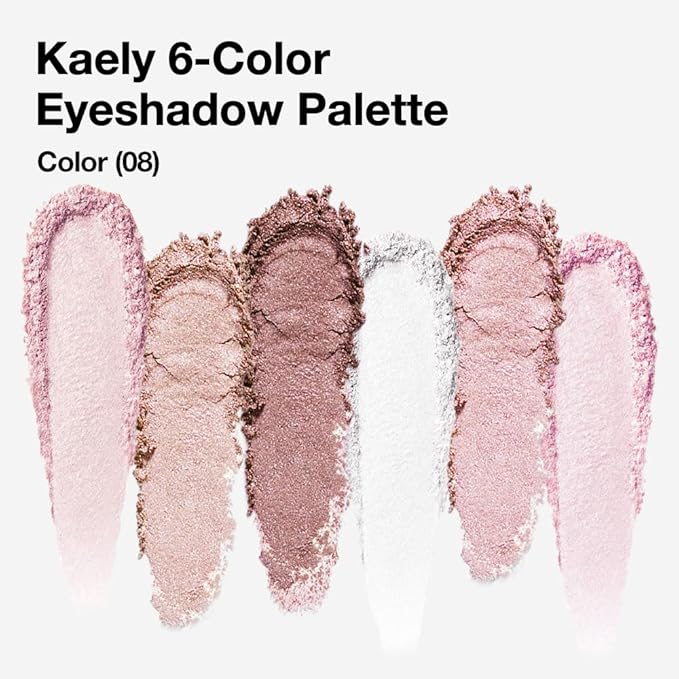6 Colors Mini Pink Eye Shadow Palette Makeup for Older Women, Neutral Matte Shimmer Eyeshadow Palette Highly Pigmented Waterproof, paleta de sombras de ojos, Vegan & Cruelty-free, 08