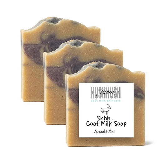 Goat Milk Soap Bar for Face & Body | Lavender Mint Soap with Essential Oils & Fragrance Oils | Moisturizing Vitamin-Rich Skincare – Lavender Mint 3 Pack