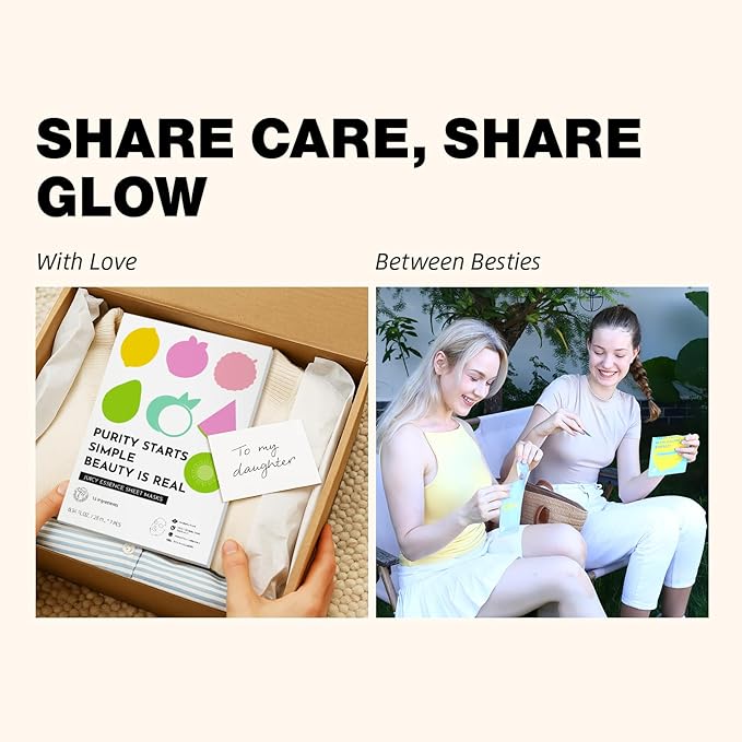 ZealSea Clean Beauty Face Masks Skincare, Minimalism 15 Ingredients Sheet Mask, Dopamine Color Design Facial Mask, Sleepover & Slumber Spa Party Supplies, Women Teen Girl Gifts Trendy Stuff, 7 Pack