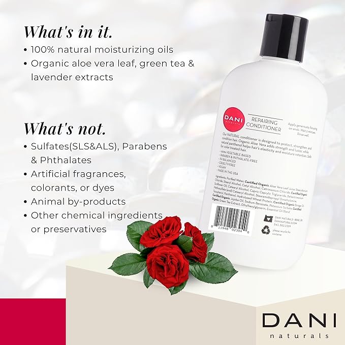 DANI Naturals Conditioner – Citrus Rose, Detoxifying & Clarifying, Lightweight Hydration for Oily, Thick & Curly Hair, Color-Safe & Vegan, 12 oz