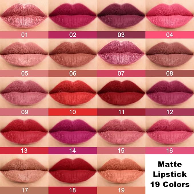 BINGBRUSH Smooth Longwear Lipstick Pack Set, Matte Color Stick Ultimate Lip Crayon for Makeup Collection - Waterproof Velvet Lipgloss Lip Stain (10#)