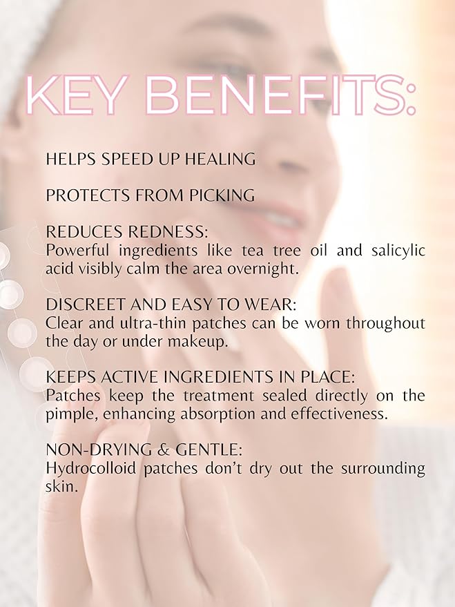 Pimple Patches- Advanced Skincare Treats Acne and Blemishes. Hydrocolloid Spot Treatment with Salicylic Acid & Tea Tree Oil- Acne Patch for Face- 72 ct