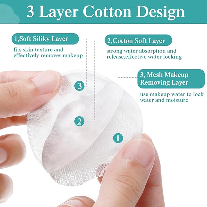 Maxcheck 2000 Pcs Cotton Rounds Bulk Exfoliating Rounds for Face Makeup Remover Cotton Facial Pads for Face Makeup Removal Toner Pads