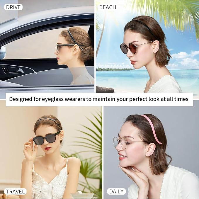 EVITA PERONI Hairband for Eyewear, No Pressure, Comfortable Headbands for Women, Light Green (1 Count)