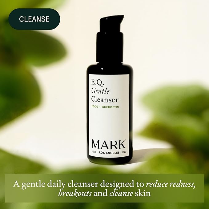 EQ Gentle Cleanser - EGCG + Quercetin - Gentle Face Wash - Cleanse & Purify Skin - For Redness & Blemishes - With Squalene Oil - Lightweight Plant-Based Formula - 4.05 fl oz
