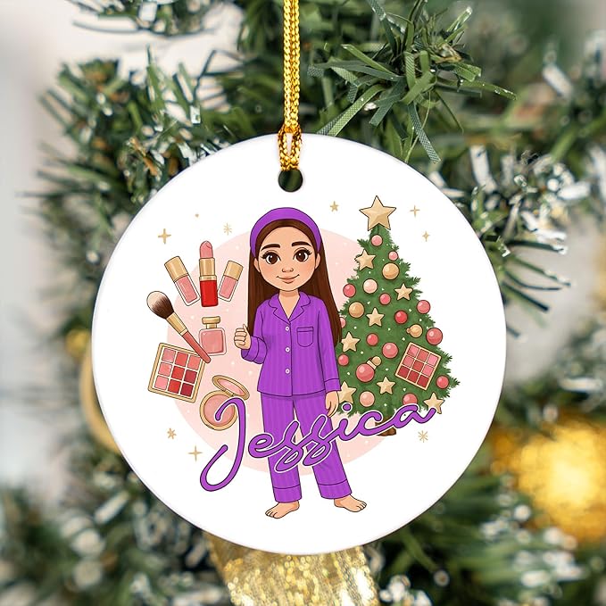 Personalized Makeup Tools Christmas Ornament 2025, Makeup Box Christmas Ornament Gift for Makeup Artist, Christmas Tree Decor for Makeup Shop, Gift for New Makeup Coworkers (Makeup 4)