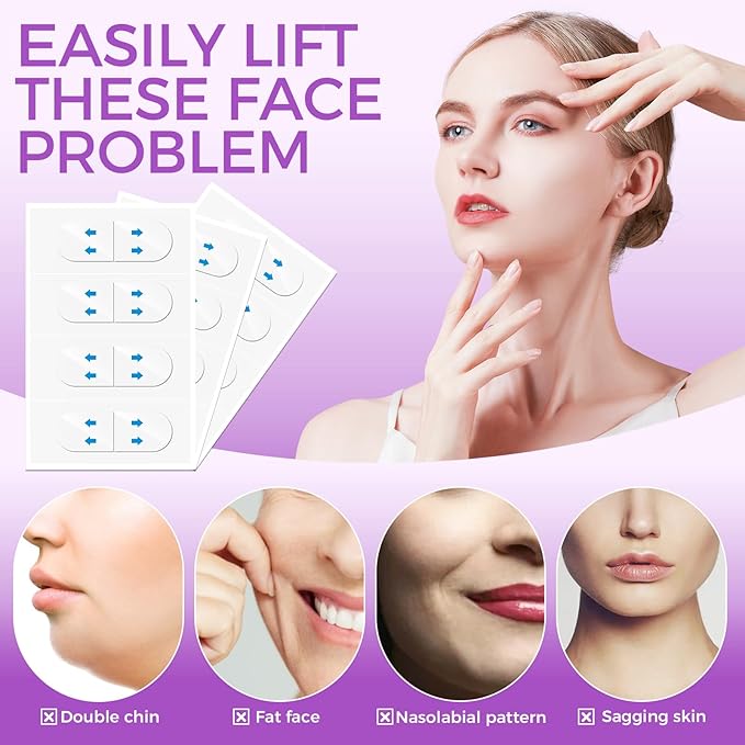 Neck Tape Lifting Invisible – 100 PCS Face Lift Tape Invisible for Older Women Face and Turkey Neck Lift, Ultra-Thin Facial Lifter Strips for Tightening Sagging Skin, Wrinkles, Jowls, and Double Chin