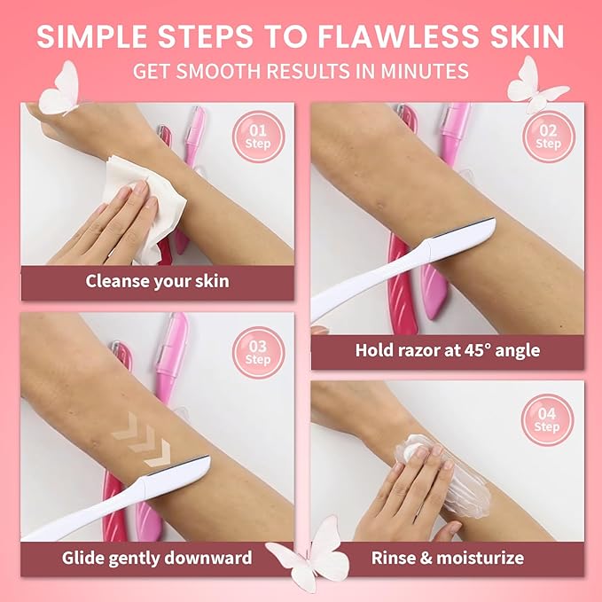 12 pcs tufang Eyebrow & Facial Razor For Women, Facial Eyebrow Razor, Women disposable shaving razors, face razors for women, peach fuzz remover,dermaplaning razor