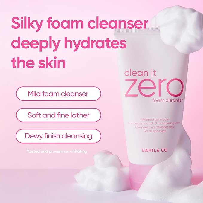 BANILA CO NEW Clean It Zero Foam Cleanser 150ml, all skin types, creamy foam cleanser with natural herbs
