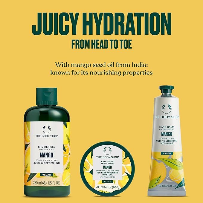 The Body Shop Mango Gift Set - 3 Piece Set, Shower Gel, Body Yogurt, Hand Balm, Vegan
