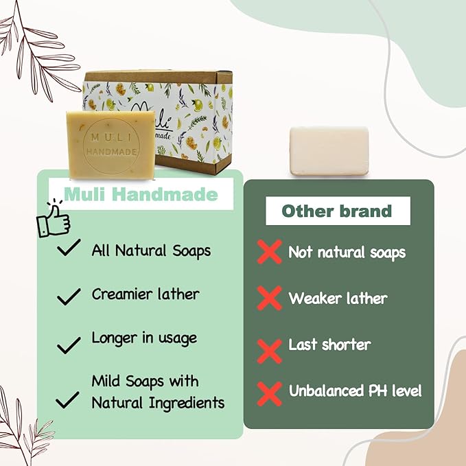 Natural Handemade Bar Soap for Men and Women with Essential oils, Scented Bar Soaps for Bath, Fragrance Regular Use Gift Set (Pack of 3) Calendula