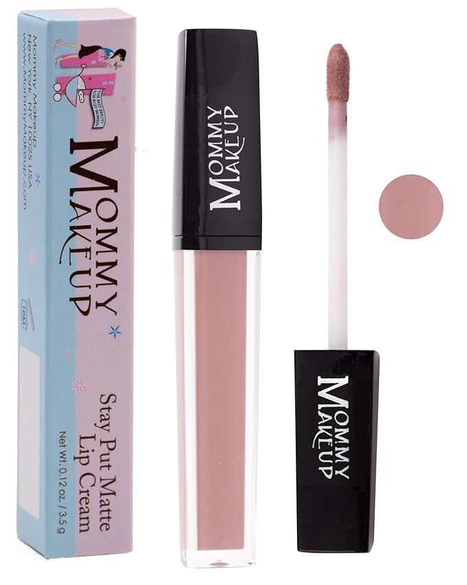 Mommy Makeup Stay Put Matte Lip Cream - Kiss-proof, Transfer-proof, Waterproof, Long Lasting Lipstick - Non-Drying Formula Infused with Vitamin E (Heather)
