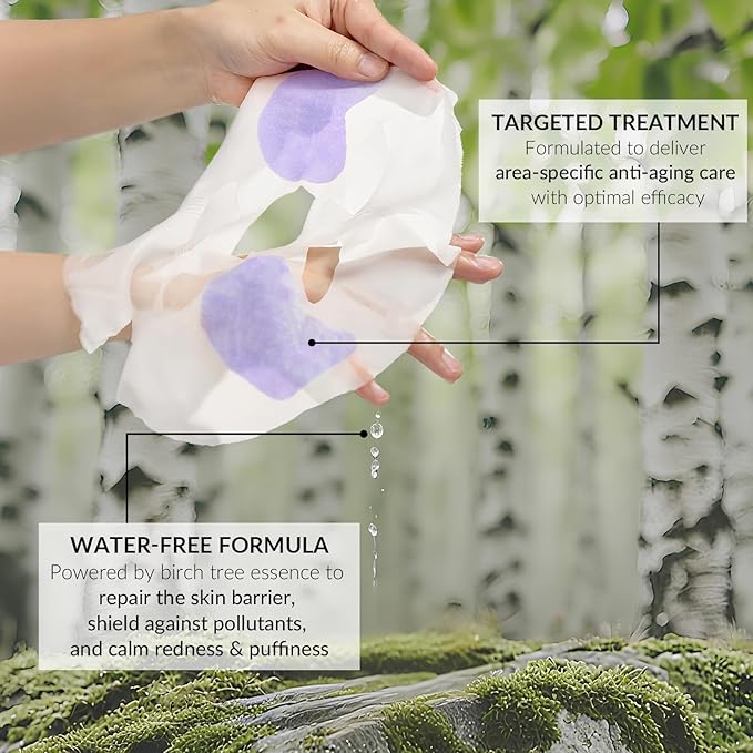 Syn-Ake 2-in-1 Eye & Face Masks Skincare, 100nm Collagen Face Mask for Improves Cheek Contour, Anti-Wrinkle and Firming, Infused with Birch Sap, Water-Free Korean Face Mask Sheet, 5sets