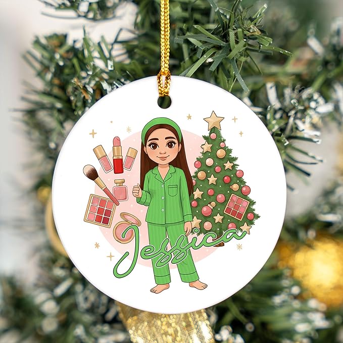 Personalized Makeup Tools Christmas Ornament 2025, Makeup Box Christmas Ornament Gift for Makeup Artist, Christmas Tree Decor for Makeup Shop, Gift for New Makeup Coworkers (Makeup 4)