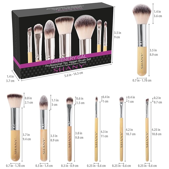 SHANY I love Bamboo - 6pc Petite Pro Bamboo brush set, NO Case