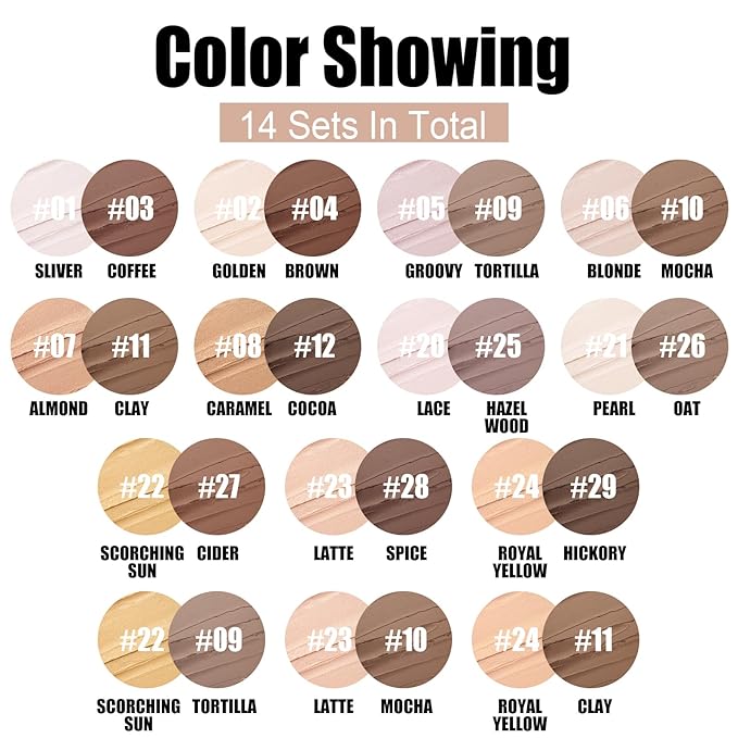 FOCALLURE 2 Pcs Mineral Cream Contour Stick,Moisturize Highlighter and Bronzer Pen,Non Stick Face Brightens & Shades Pencil,Long Lasting & Smooth Gliding Face Illuminator Makeup,23+10