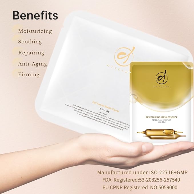 Bioactive Collagen Revitalizing Facial Mask for Women & Men Skin Care SPA,1+1 Packs Separated Essence and Powder Membrane, Moisturizing,Soothing,Repair,Firming, Anti-Aging (1 pair)